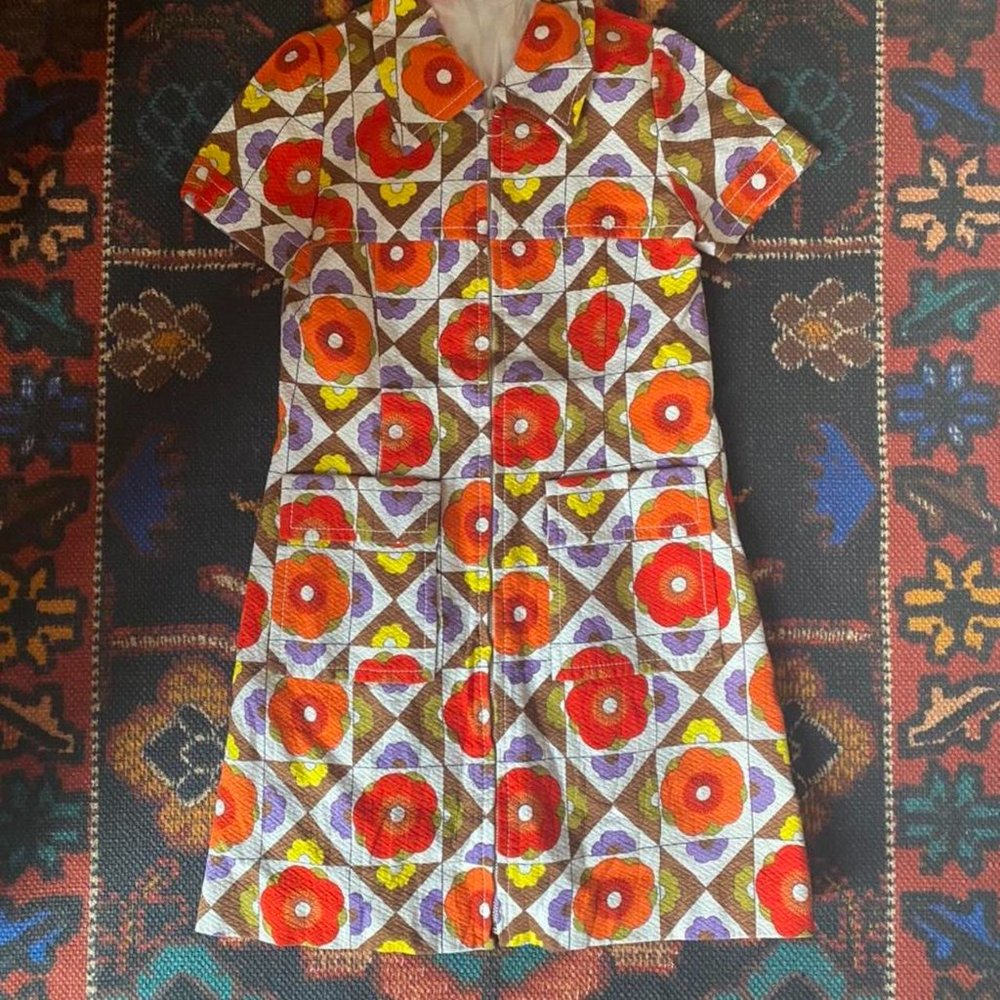 Women's White and Orange Dress